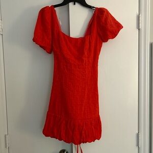 red ruffle mini dress size S perfect for game days!!!